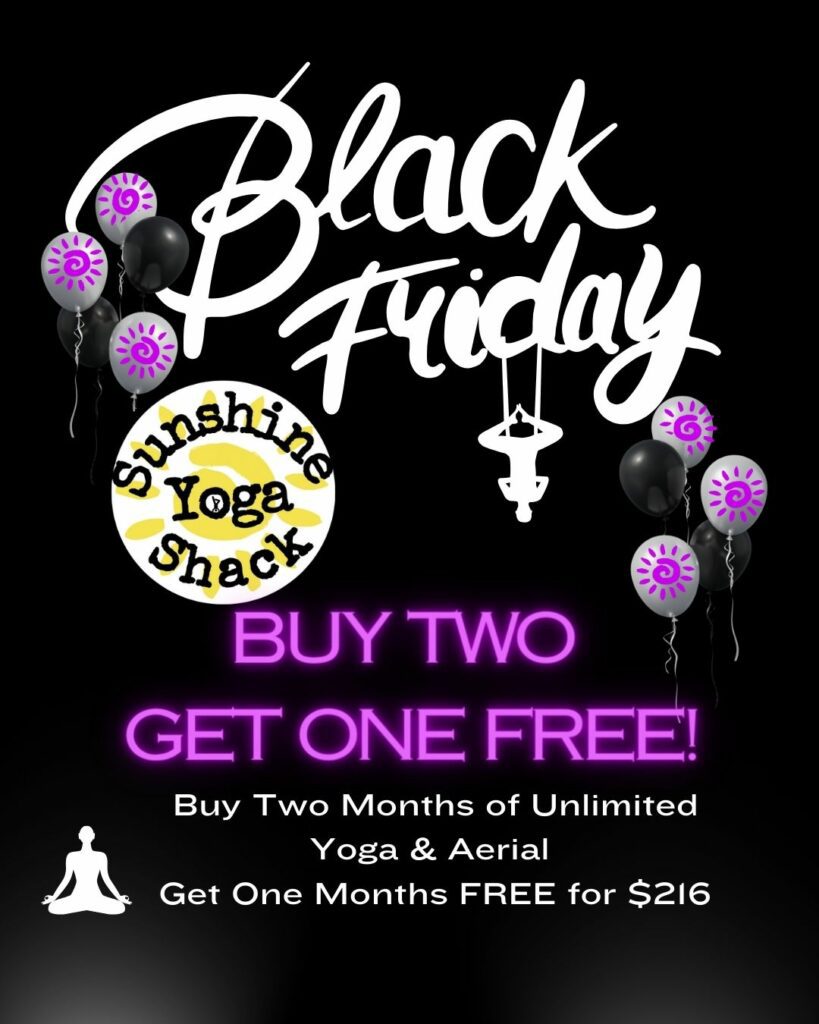A black friday advertisement with balloons and balloons.