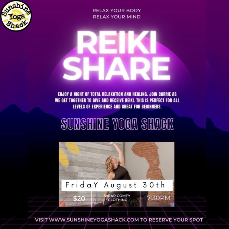 A flyer for reiki share